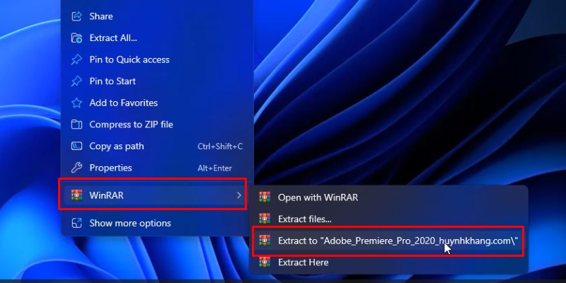 Adobe Premiere 2020 Hướng Dẫn Tải Và Cài Đặt 10 Giải nén phần mềm như hình