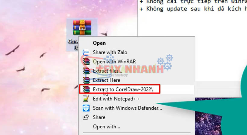 Giải nén file cài đặt phần mềm như hình.