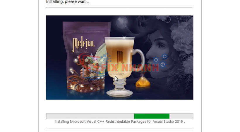 Đợi phần mềm CorelDraw 2022 được cài.