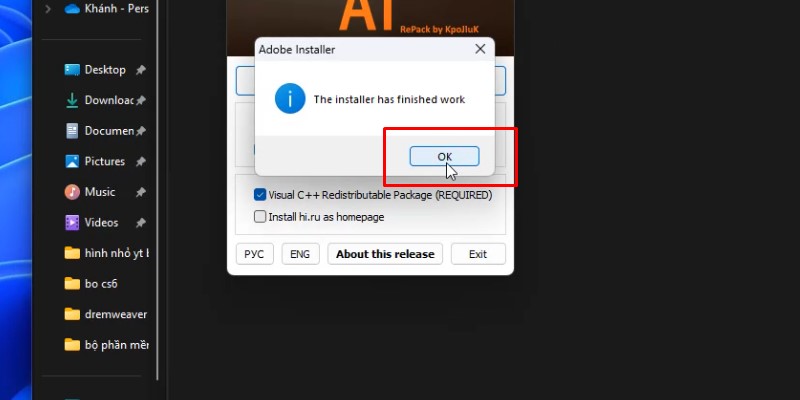 Adobe Illustrator 2020 Hướng Dẫn Tải Và Cài Đặt 15 Bấm ok hoàn tất quá trình cài đặt